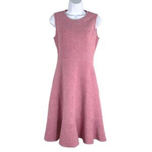 Kate Spade Flutted Boucle Dress‎ Sleeveless Pink Viscose Blend Women's Size 2